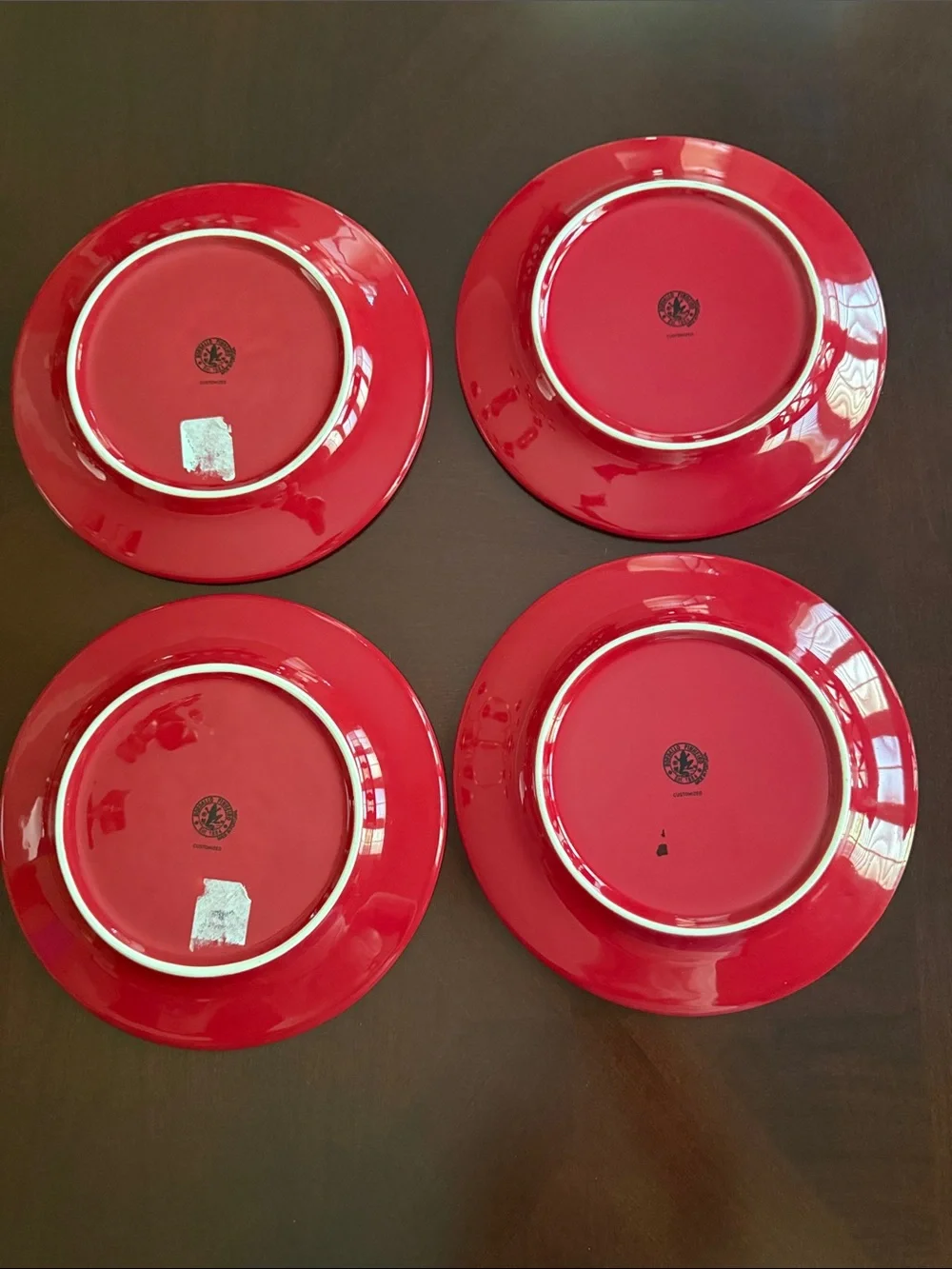 Bordallo Pinheiro Red Salad Dessert Plates Set of 4